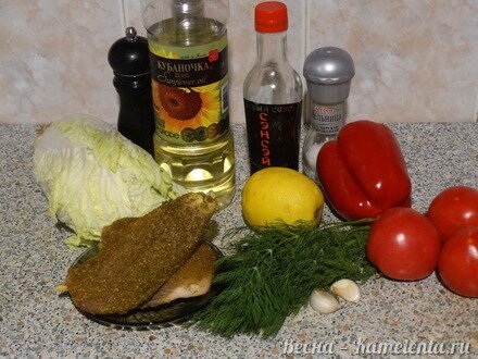 Приготовление рецепта Салат овощной с вяленой куриной грудкой шаг 6